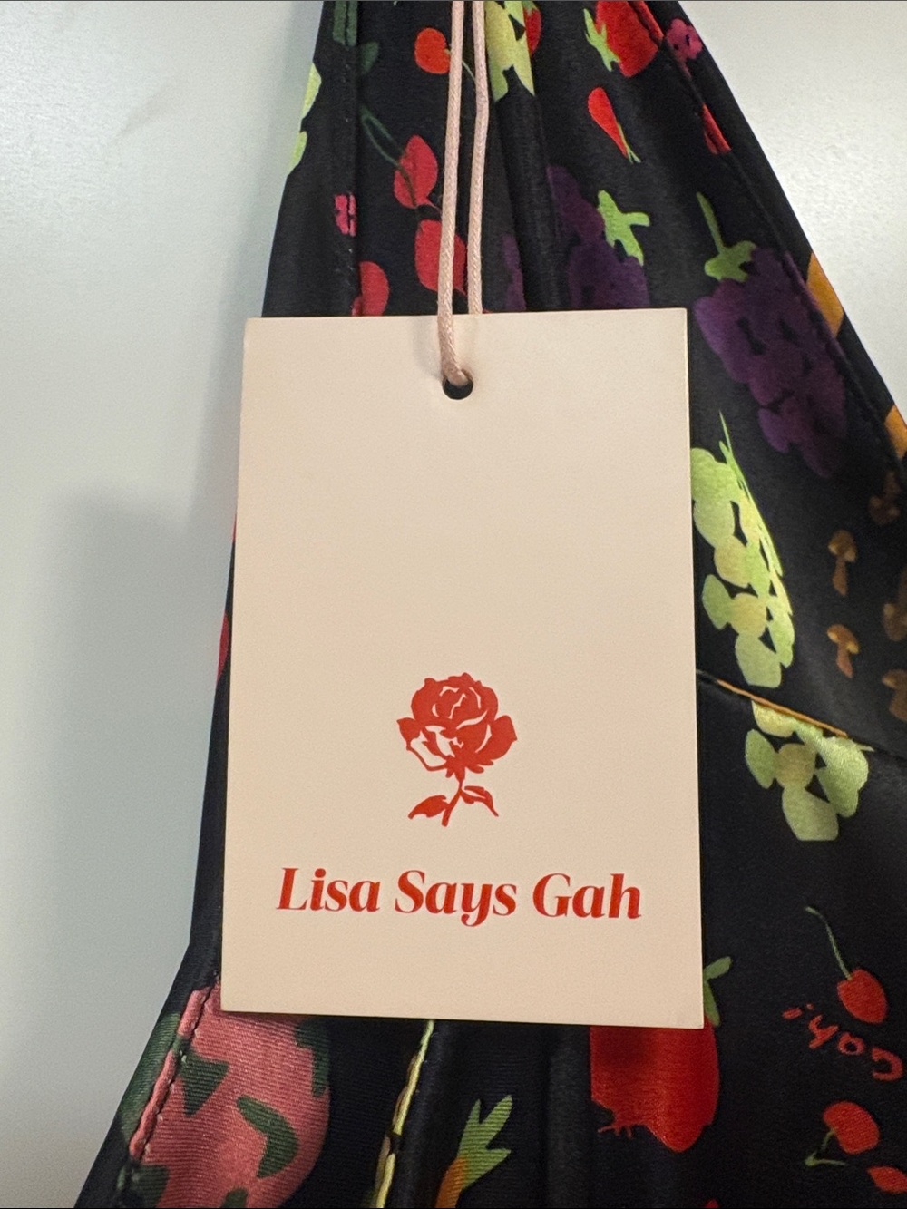 NWT Lisa Says Gah Black Fruit-Print Slip Midi Dress 3XL - Picture 8 of 12